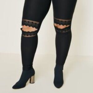 Hayden LA Lace Cutout Brushed Leggings NWT 1X